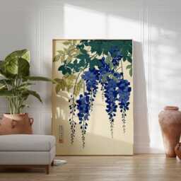 Japanese Wisteria Art Print, Ukiyo-E Botanical Illustration - thumbnail 4