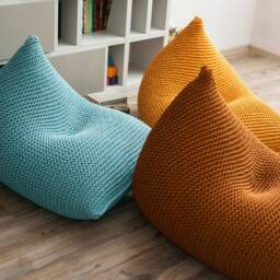 Rust Bean Bag Chair, Large Floor Cushion, 100% Handmade, Available in 10 Sizes & 37 Colors, Filled, Ready For Use - thumbnail 3