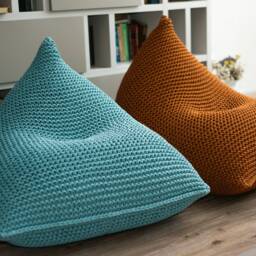 Rust Bean Bag Chair, Large Floor Cushion, 100% Handmade, Available in 10 Sizes & 37 Colors, Filled, Ready For Use - thumbnail 4