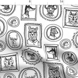 Woodland Curtain Panel - Animal Portrait Whimsical Animals Nursery Doodles Fox Custom Portraits By Andrea_Lauren - thumbnail 4