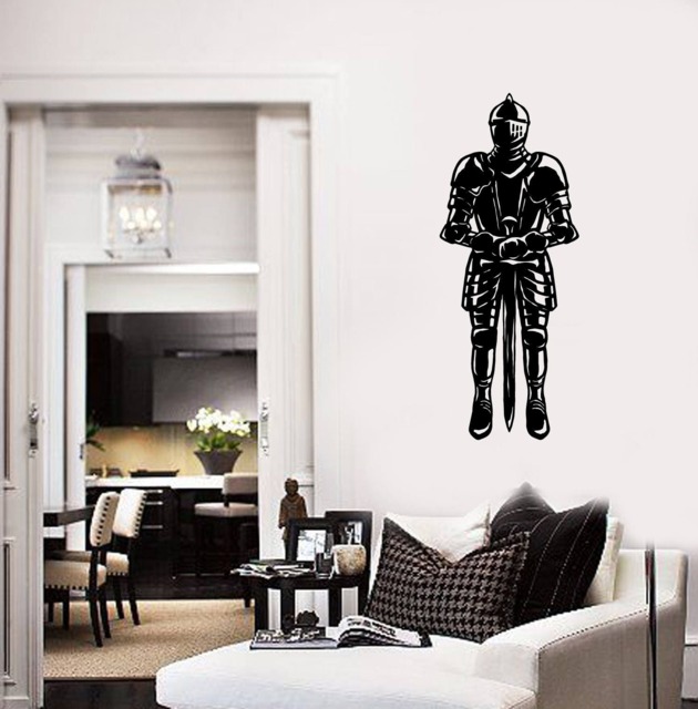 Knight Vinyl Wall Decal Middle Ages Medieval Warrior Boy Room Son Gift Decor For History Lover Man Cave Stickers Mural - #2642Di - image 1