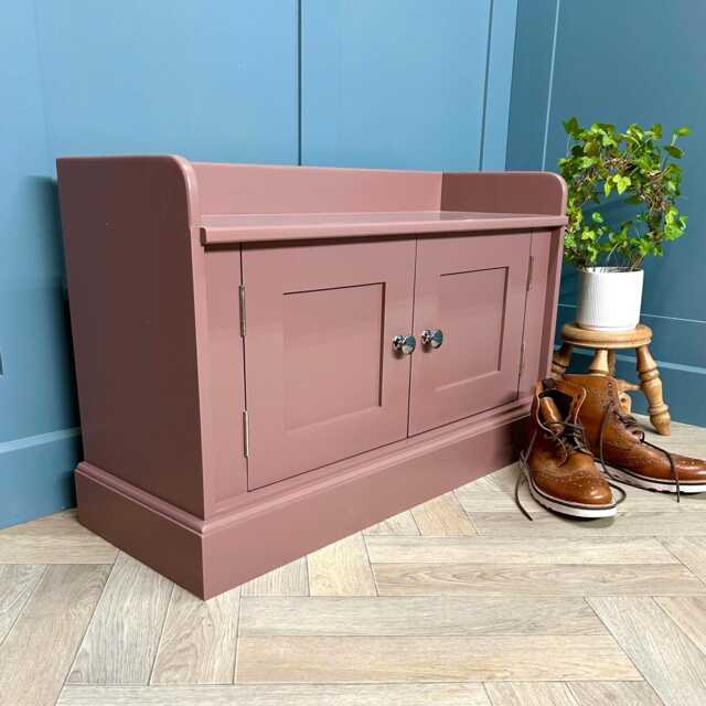 Hall Storage Bench, 3Ft Painted Entry Shoe Cupboard in Any F&b Colour - image 1