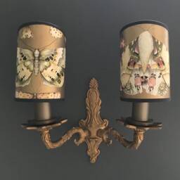 Issoria - Handmade, Candle Clip Half Shield Lampshade For Wall Lights