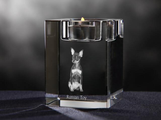 Russian Toy - Crystal Candlestick With Dog, Souvenir, Decoration, Limited Edition, Collection - image 1