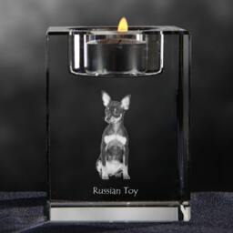 Russian Toy - Crystal Candlestick With Dog, Souvenir, Decoration, Limited Edition, Collection - thumbnail 3