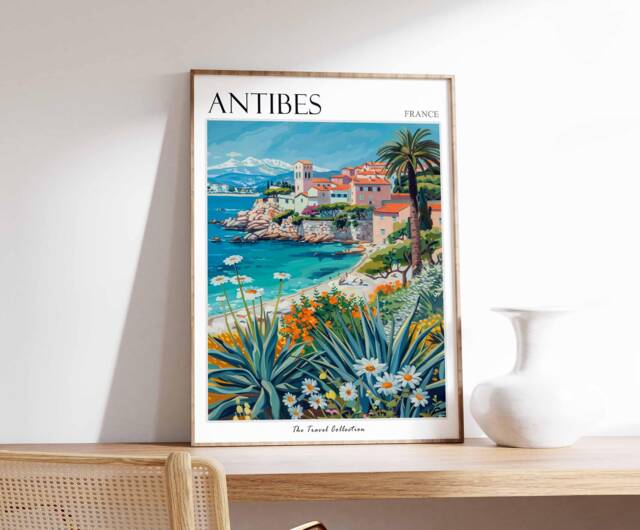 Antibes France Travel Poster French Riviera Coastal Art - image 1