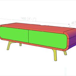 Tv Cabinet /Solid Wood Unit/Living Room Stand /Small Tv Stand, Media Stand in Solid Oak, Cabinet - thumbnail 3