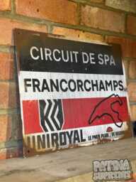 Spa Francorchamps Circuit Sign - Real Rust Mancave Garage Wall Art - thumbnail 1