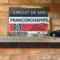 Spa Francorchamps Circuit Sign - Real Rust Mancave Garage Wall Art - thumbnail 3