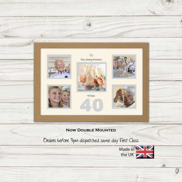 40Th Photo Frame Anniversary Ruby Wedding Special Gift 5Sqbox-976D By Photos in A Word - image 1