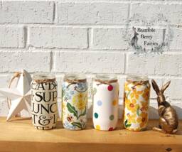 Emma Bridgewater Recycled Jam Jars Make Great Vases Lots Of Designs To Choose From Polka Dot Forget Me Nots Black Toast Daffodil - thumbnail 1