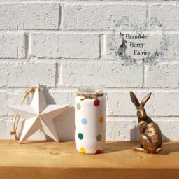 Emma Bridgewater Recycled Jam Jars Make Great Vases Lots Of Designs To Choose From Polka Dot Forget Me Nots Black Toast Daffodil - thumbnail 2