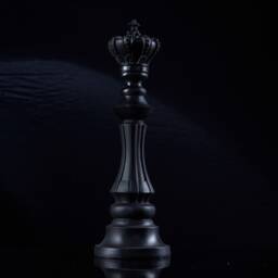 Handmade Large Black Chess King Statue Majestic Monarch Sculpture, Home Office Bookshelf & Credenza Decor - thumbnail 2