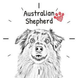 Australian Shepherd, Free Standing Mdf Floor Clock With An Image Of A Dog - thumbnail 2