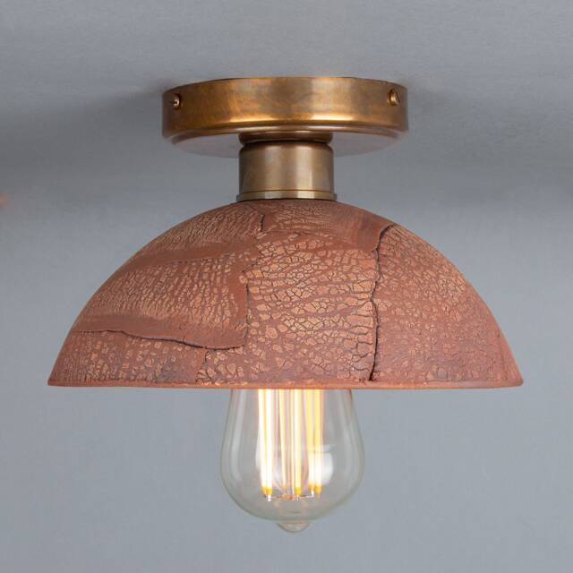 Kauri Organic Ceramic Dome Ceiling Light Red Iron 8 - image 1