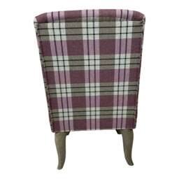 Bedroom Chair On Weathered Oak - Shaped Solid Wood Legs Kintyre Heather Tartan Fabric - thumbnail 3