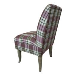 Bedroom Chair On Weathered Oak - Shaped Solid Wood Legs Kintyre Heather Tartan Fabric - thumbnail 4