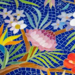 Coffee Table Mother in Law Gift Custom Stained Glass Tea Mosaic 5Th Anniversary - thumbnail 3