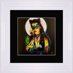 Patrice Murciano Wall Art - Lady Cat Framed Print With Border - 55cm X 55cm Choice Of Frame Colour - thumbnail 4