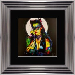Patrice Murciano Wall Art - Lady Cat Framed Print With Border - 55cm X 55cm Choice Of Frame Colour - thumbnail 3