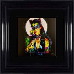 Patrice Murciano Wall Art - Lady Cat Framed Print With Border - 55cm X 55cm Choice Of Frame Colour - thumbnail 2