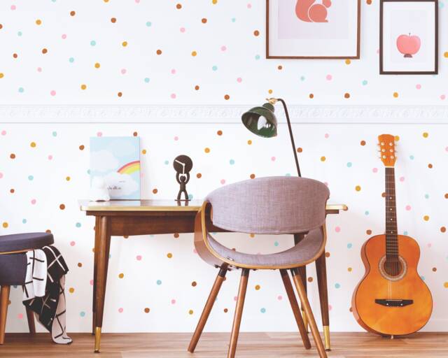 Polk-A-Dot Wall Decals - Removable Stickers, Abstract Scandinavian Decor, Bedroom Nursery Kids Room Art - image 1