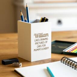 Personalised Children's Pencil Holder Engraved Wooden Pen Pot - Lc138 - thumbnail 2