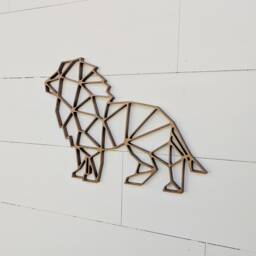 Geometric Lion Wall Hanging - Geometric Safari Decor Kids/Nursery Animal - thumbnail 3