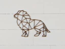Geometric Lion Wall Hanging - Geometric Safari Decor Kids/Nursery Animal - thumbnail 1