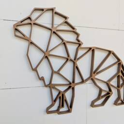 Geometric Lion Wall Hanging - Geometric Safari Decor Kids/Nursery Animal - thumbnail 2