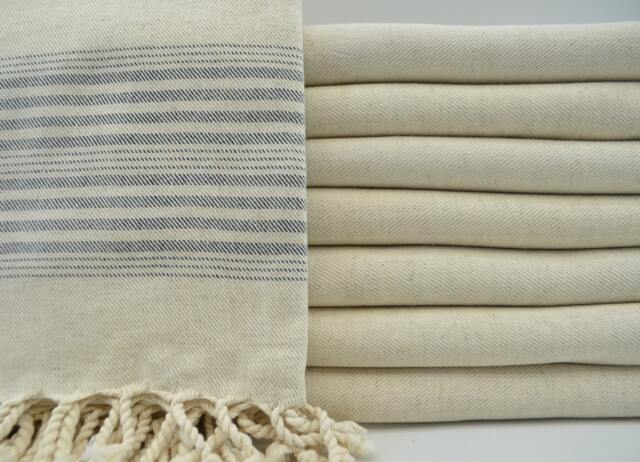 "Black Striped Towel, Linen Towel, Beach Towel, Hammam Towel, Bath Towel, Turkish Towel, 40""x67" - image 1