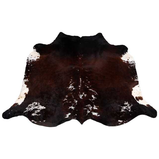 Brown & White Cowhide Rug Extra Large Hair-On Leather Accent - 68x65 Inches - image 1