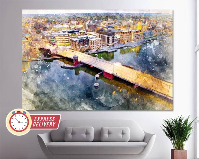 Green Bay Wall Art, Canvas Paintings, Wisconsin Canvas, Print, Photo, Decor - image 1