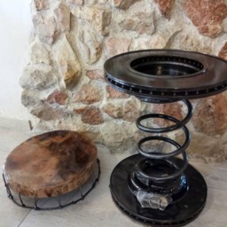 Spring Stool Scrap Art Metal - thumbnail 3