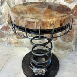 Spring Stool Scrap Art Metal - thumbnail 2