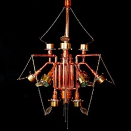 Unique Industrial Steampunk Style Handmade Copper/Bronze Chandelier