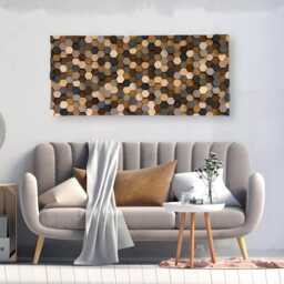 Handmade Wooden Hexagon Wall Art - Honeycomb Mosaic Decor - thumbnail 3