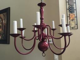Dark Red Metalic 10 Light Chandelier