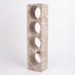 Handmade Travertine Wine Bottle Holder Desert Grey Stone Rack - thumbnail 3