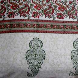 Hand Block Printed Cotton Full/Double Bedcover With Pillow Covers - Set Of 3 - thumbnail 4