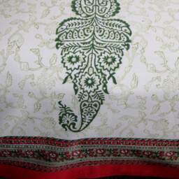 Hand Block Printed Cotton Full/Double Bedcover With Pillow Covers - Set Of 3 - thumbnail 2