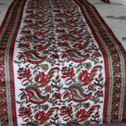 Hand Block Printed Cotton Full/Double Bedcover With Pillow Covers - Set Of 3 - thumbnail 3