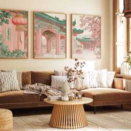 Chinese Lanterns in Beijing, Set Of 3 Prints, Poster Set, Art, Beijing Wall Oriental Home Decor, Gift Idea - thumbnail 2