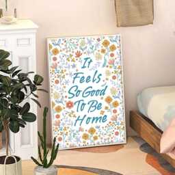 It Feels So Good To Be Home Art Canvas Poster, Trendy Wall Art, Flower Aesthetic Decor, Retro Printed Gift - thumbnail 3