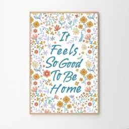 It Feels So Good To Be Home Art Canvas Poster, Trendy Wall Art, Flower Aesthetic Decor, Retro Printed Gift - thumbnail 2