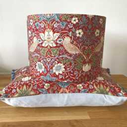 Vintage-Inspired Strawberry Thief Lampshade in Red - thumbnail 2