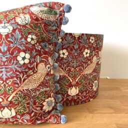 Vintage-Inspired Strawberry Thief Lampshade in Red - thumbnail 3