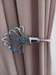 Shiny Silver Metal Curtain Holdback - 150mm Drapery Tieback Holder Flower Hook Boho Decor Farmhouse Interior Luxury - Set Of 1 4