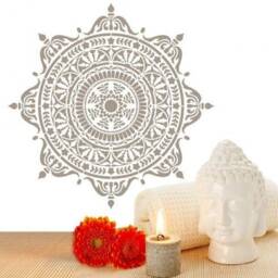 Avignon Mandala Wall Stencil - Mandala Wall Stencil Large For Painting On Wood Better Than Decals
