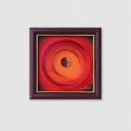 Elegant Red Geometric String Art Set Of 3 - Modern Framed Wall Decor - thumbnail 2